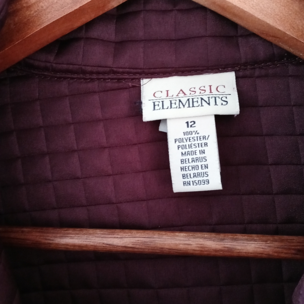 Classic Elements Quilted Jacket Size 12 - image 3